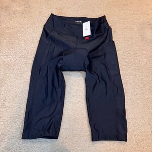 Baleaf Womens Padded Cycling Shorts Black High Waisted Bike Leggings Size L NWT